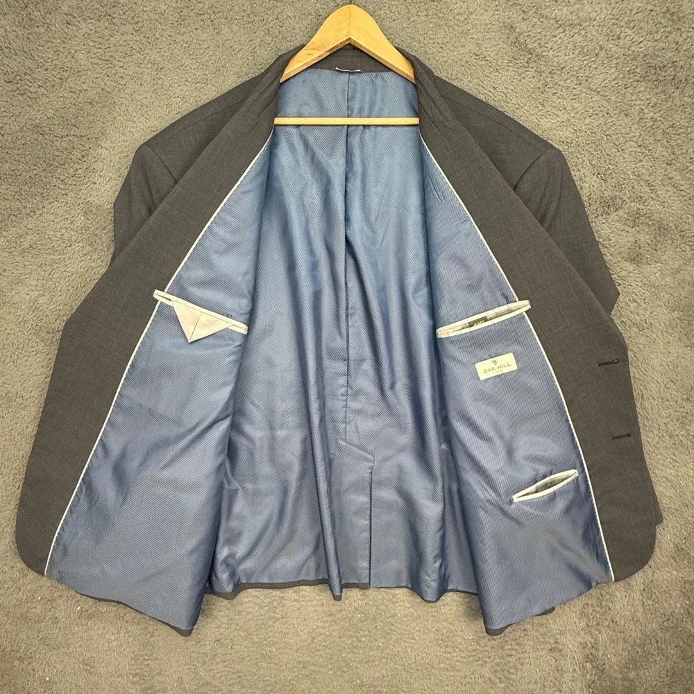 Oak Hill Blazer Mens 60 REG Grey Two Button Sport Coat DXL Big and Tall - Picture 12 of 12
